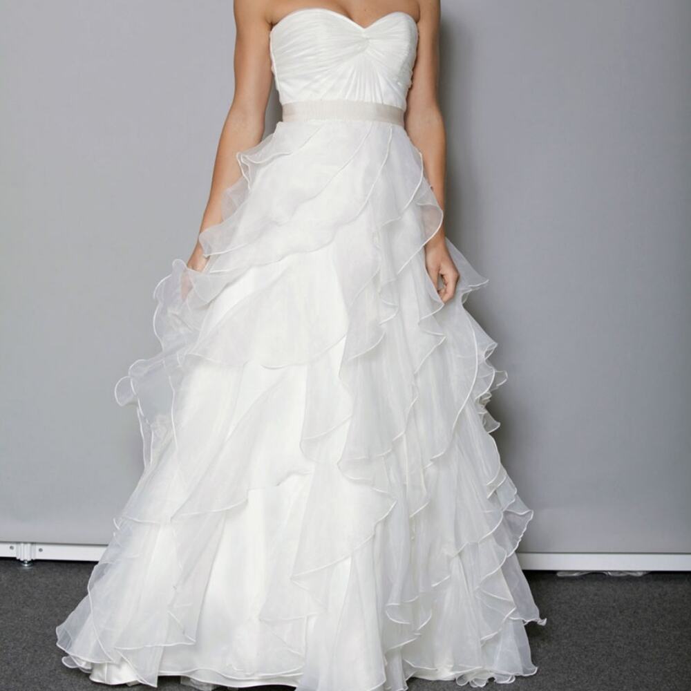 Anne Barge Lyric Strapless Aline Wedding Dress Blue Willow Bride 8
